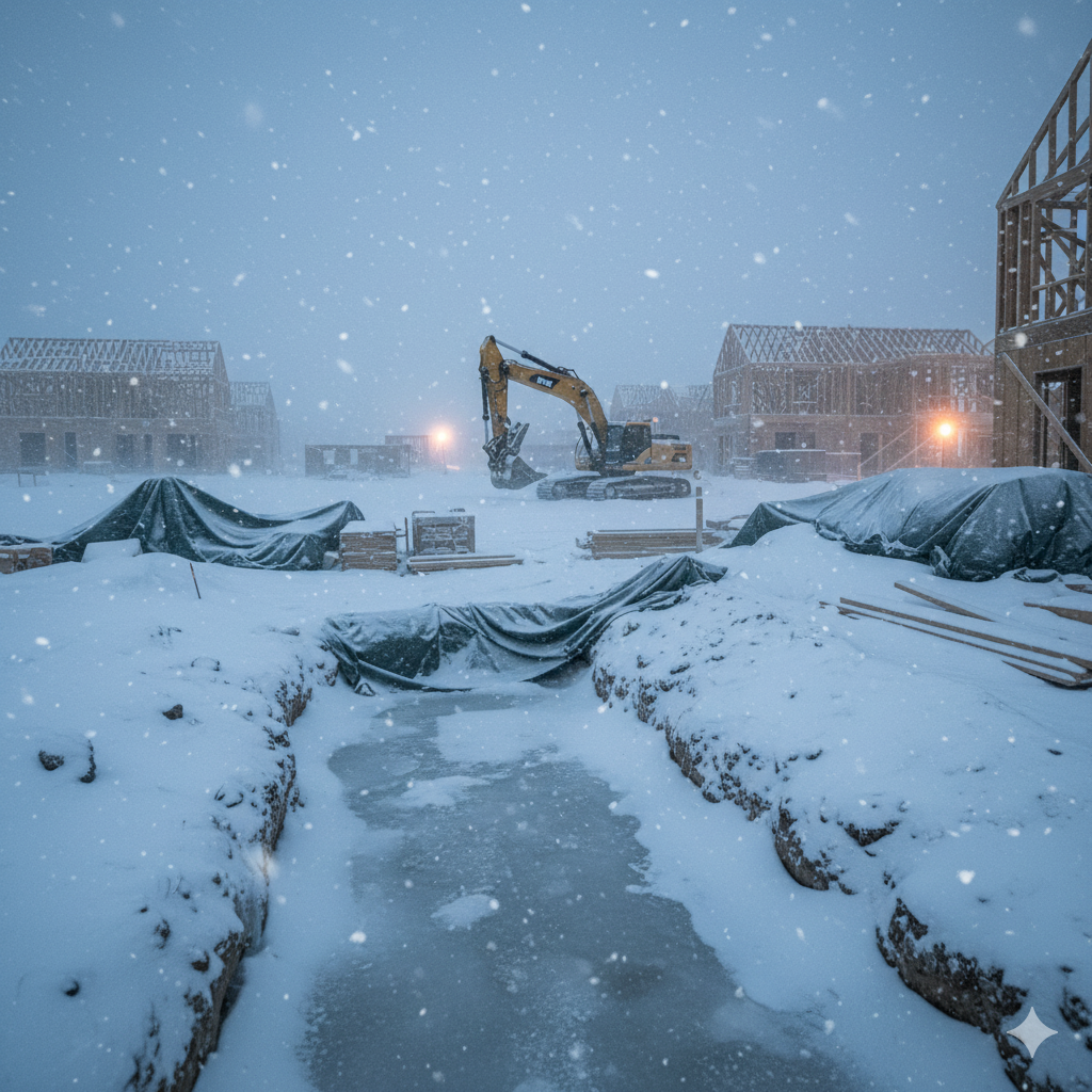 When to Avoid Winter Construction: Exterior Work, Excavation & Weather-Sensitive Projects | Solid Core Construction